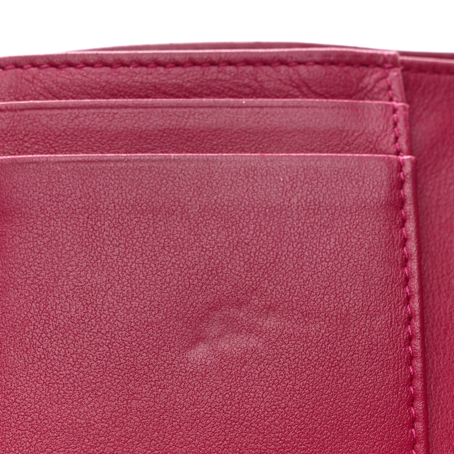 Caviar Quilted Compact Boy Wallet Dark Pink