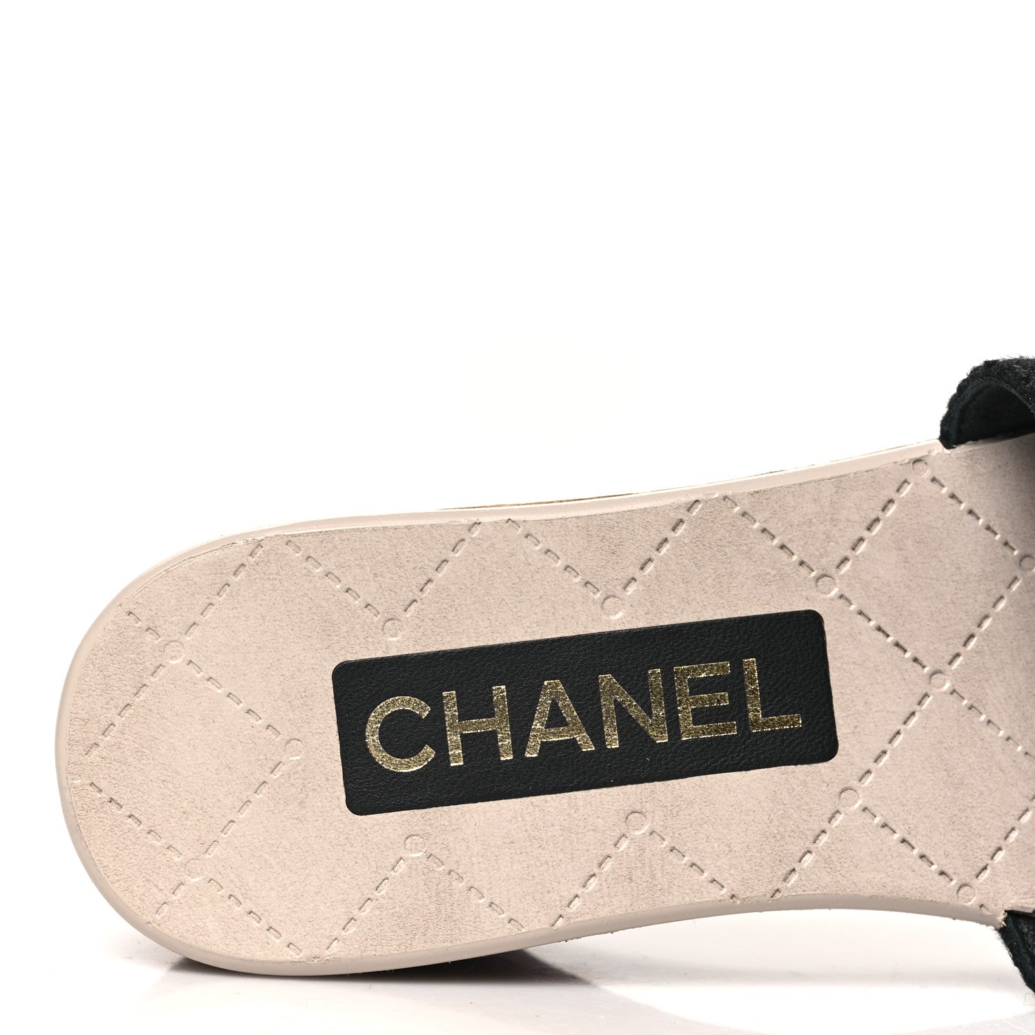 Chanel Fabric Suede Calfskin Wooden CC Clogs  36 Black Light Grey 8 of 9