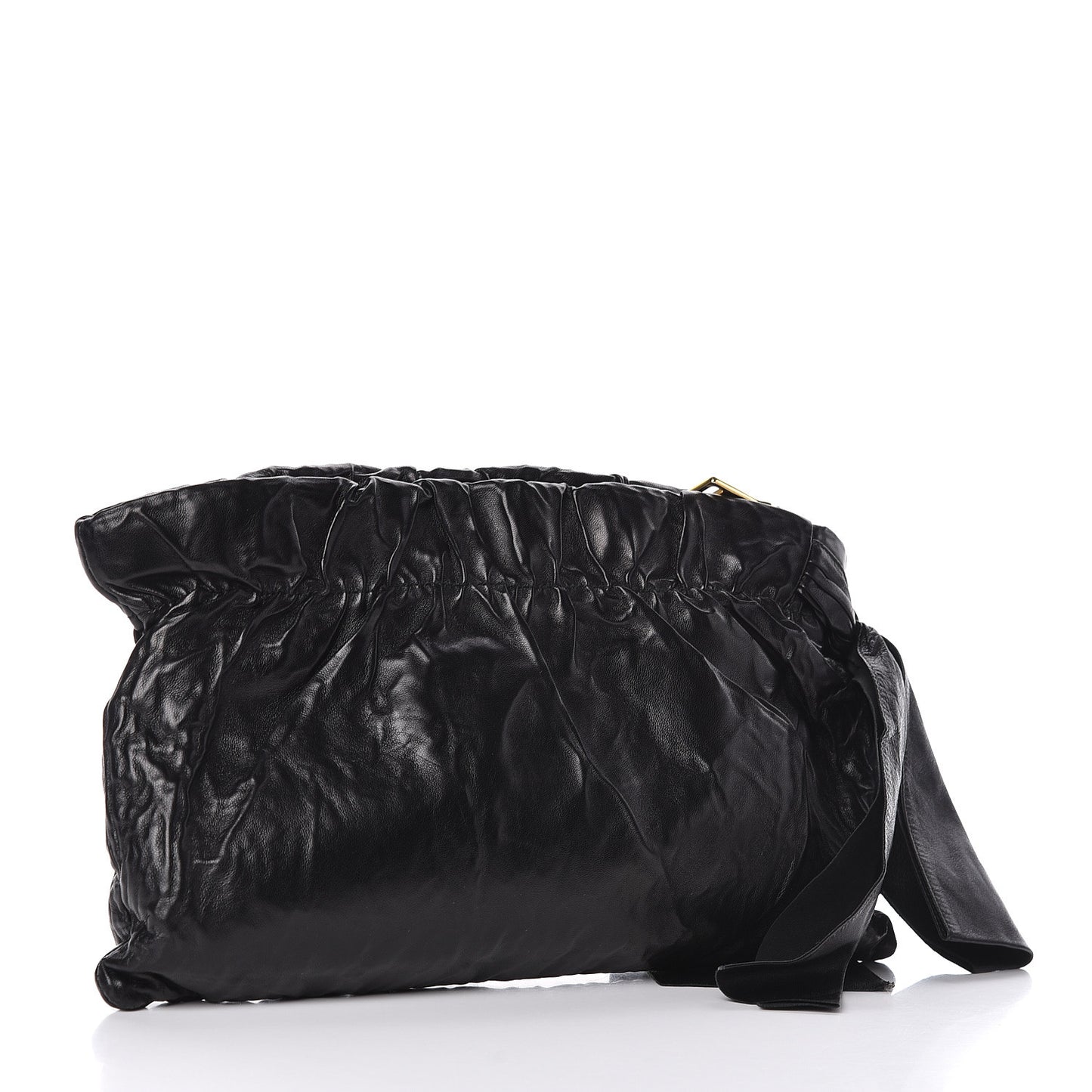 Nappa Antique Bow Clutch Black