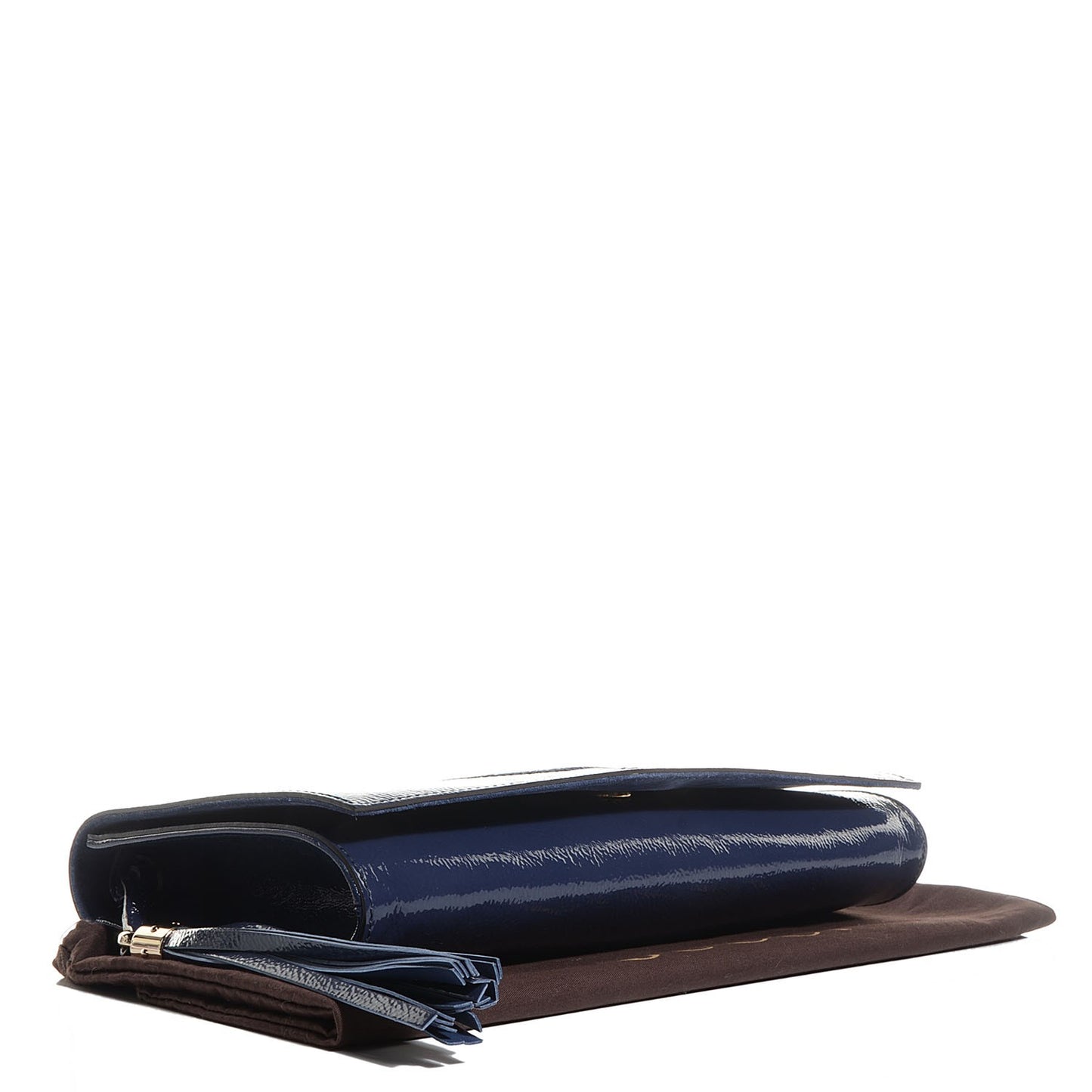 Soft Patent Medium Soho Clutch Uniform Blue