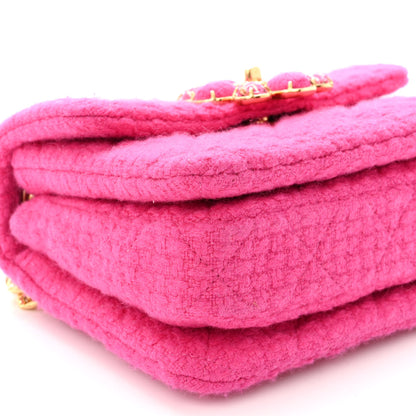 Chanel Cashmere Tweed Quilted Mini Bijoux Flap Fuchsia 9 of 11