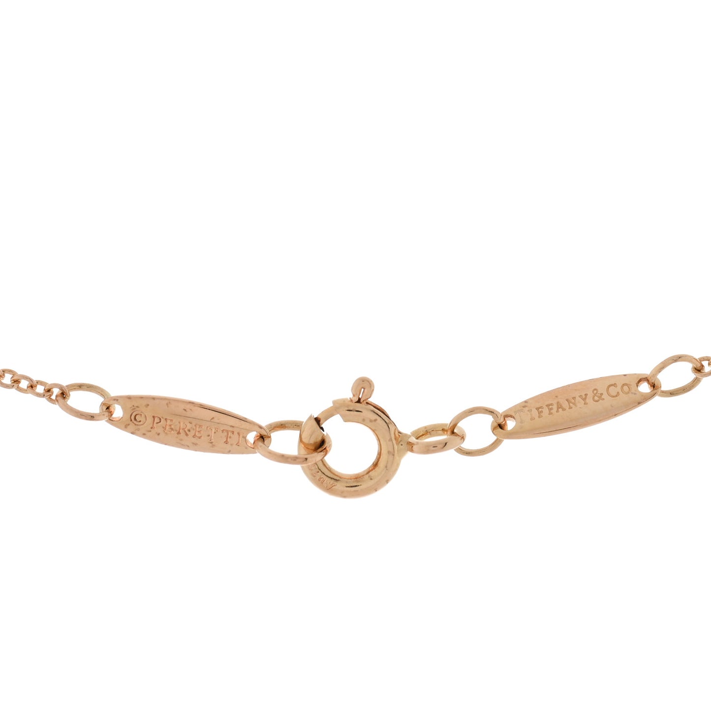 18K Rose Gold Diamond .10ct Elsa Peretti Diamonds by the Yard Pendant Necklace