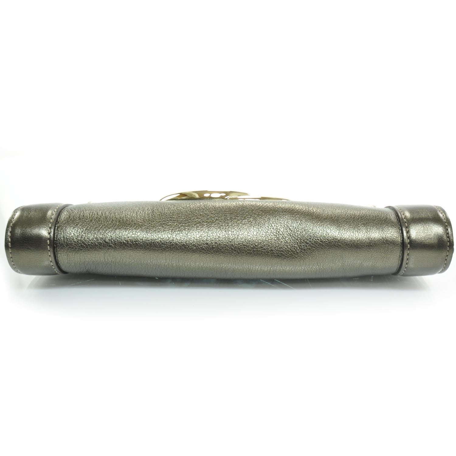 Gucci Leather Britt Clutch Metallic 4 of 8