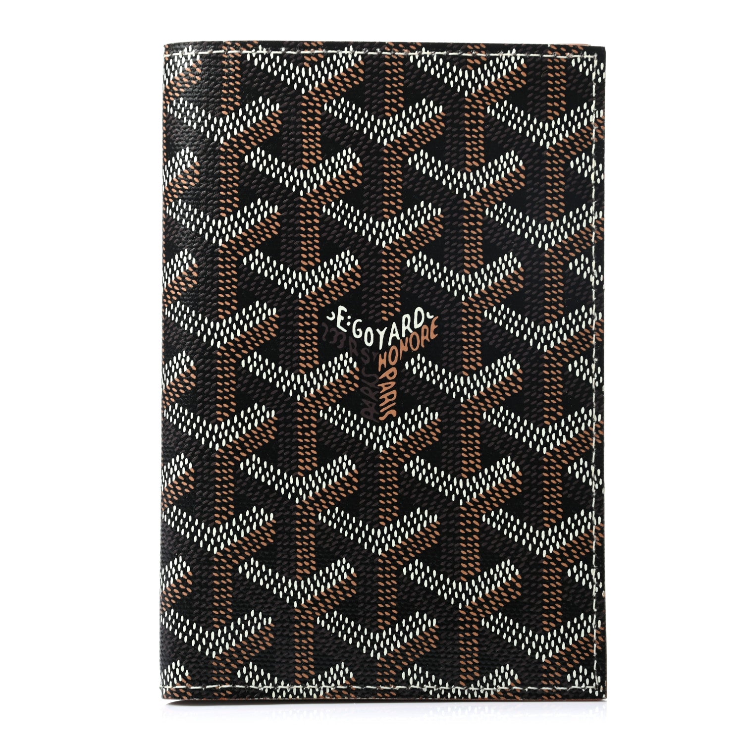 Goyard Goyardine Grenelle Passport Wallet Black Gold 1 of 7
