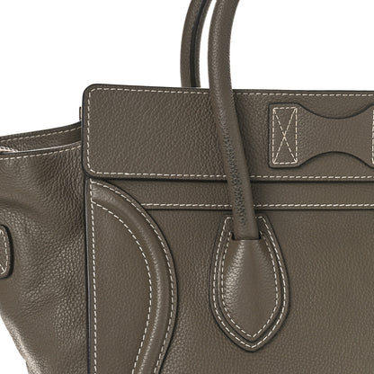 Celine Drummed Calfskin Mini Luggage Souris 10 of 11