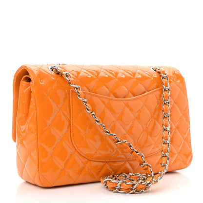 Chanel Patent Quilted Medium Double Flap Orange 2 of 11