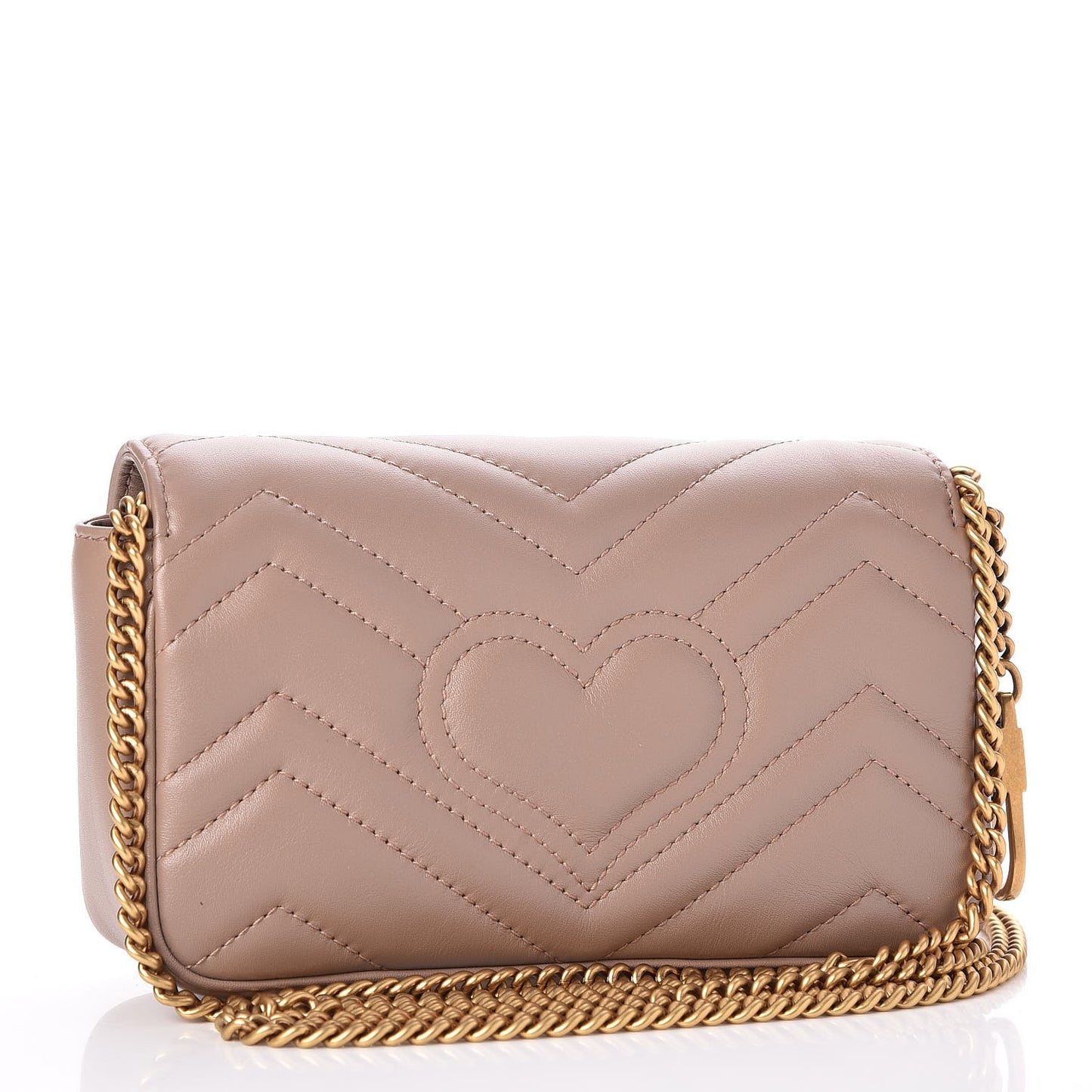 Calfskin Matelasse Super Mini GG Marmont Shoulder Bag Porcelain Rose