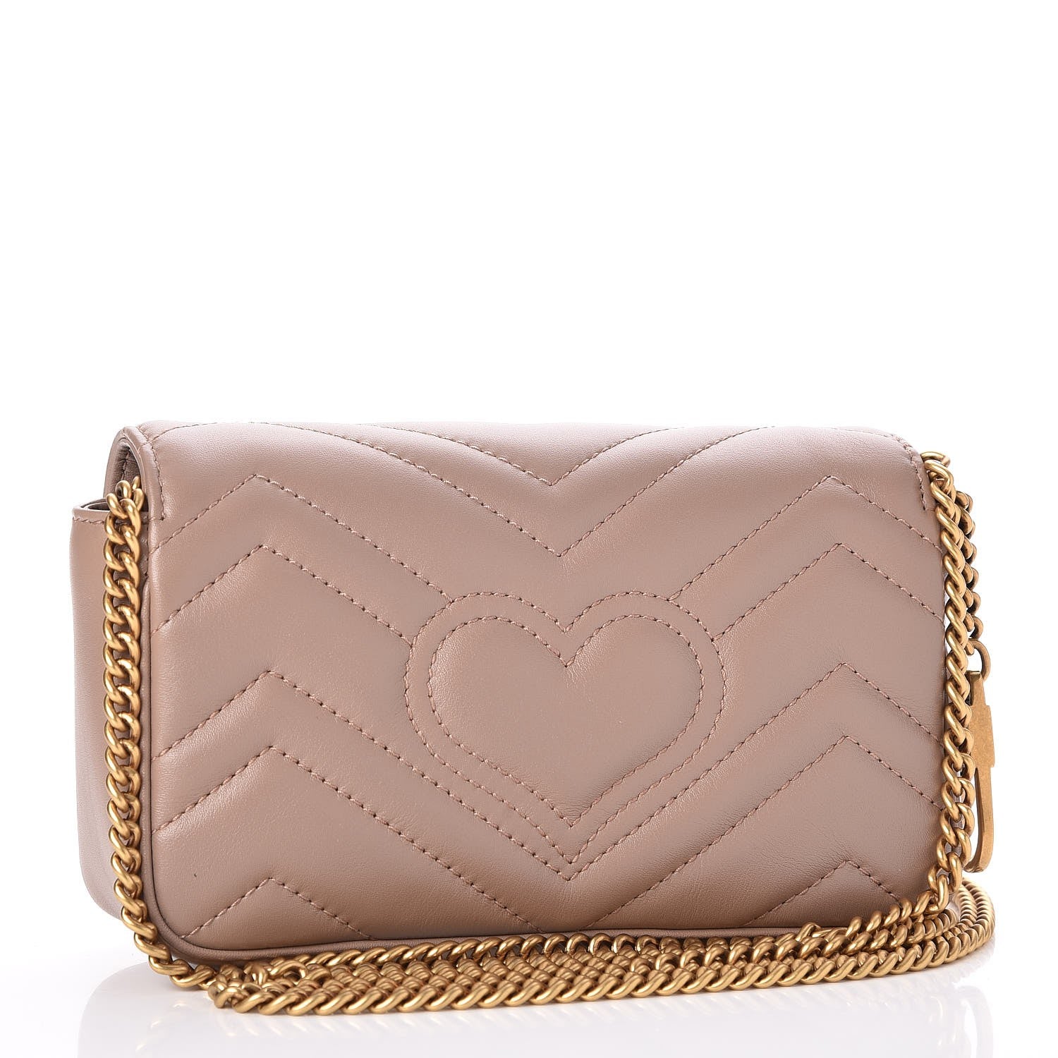 Gucci Calfskin Matelasse Super Mini GG Marmont Shoulder Bag Porcelain Rose 3 of 9