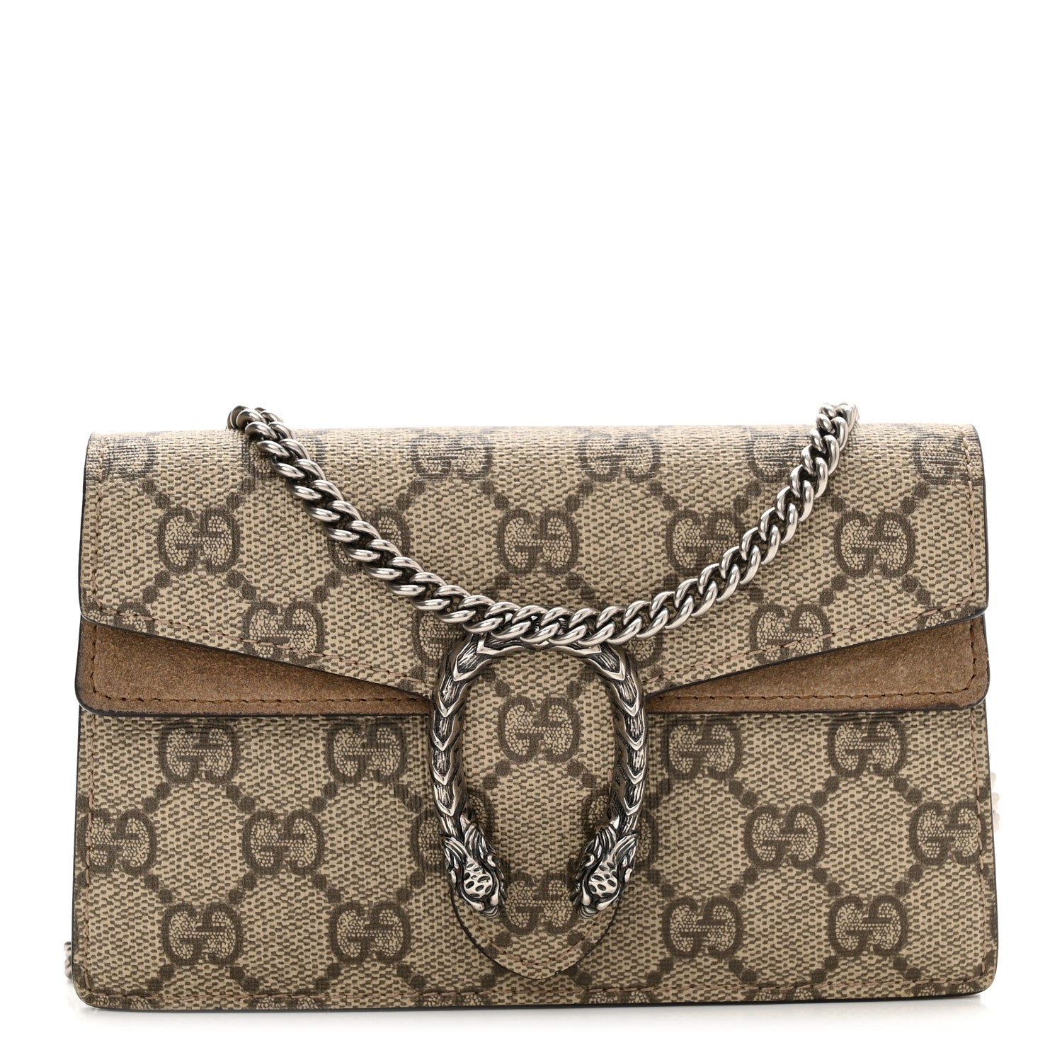 Gucci GG Supreme Monogram Super Mini Dionysus Shoulder Bag Taupe 1 of 11