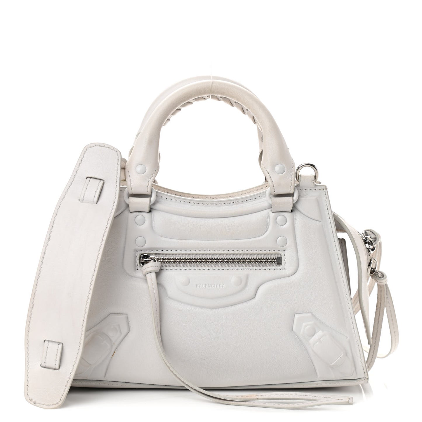 Cake Calfskin Tonal Hardware Mini Neo Classic City White