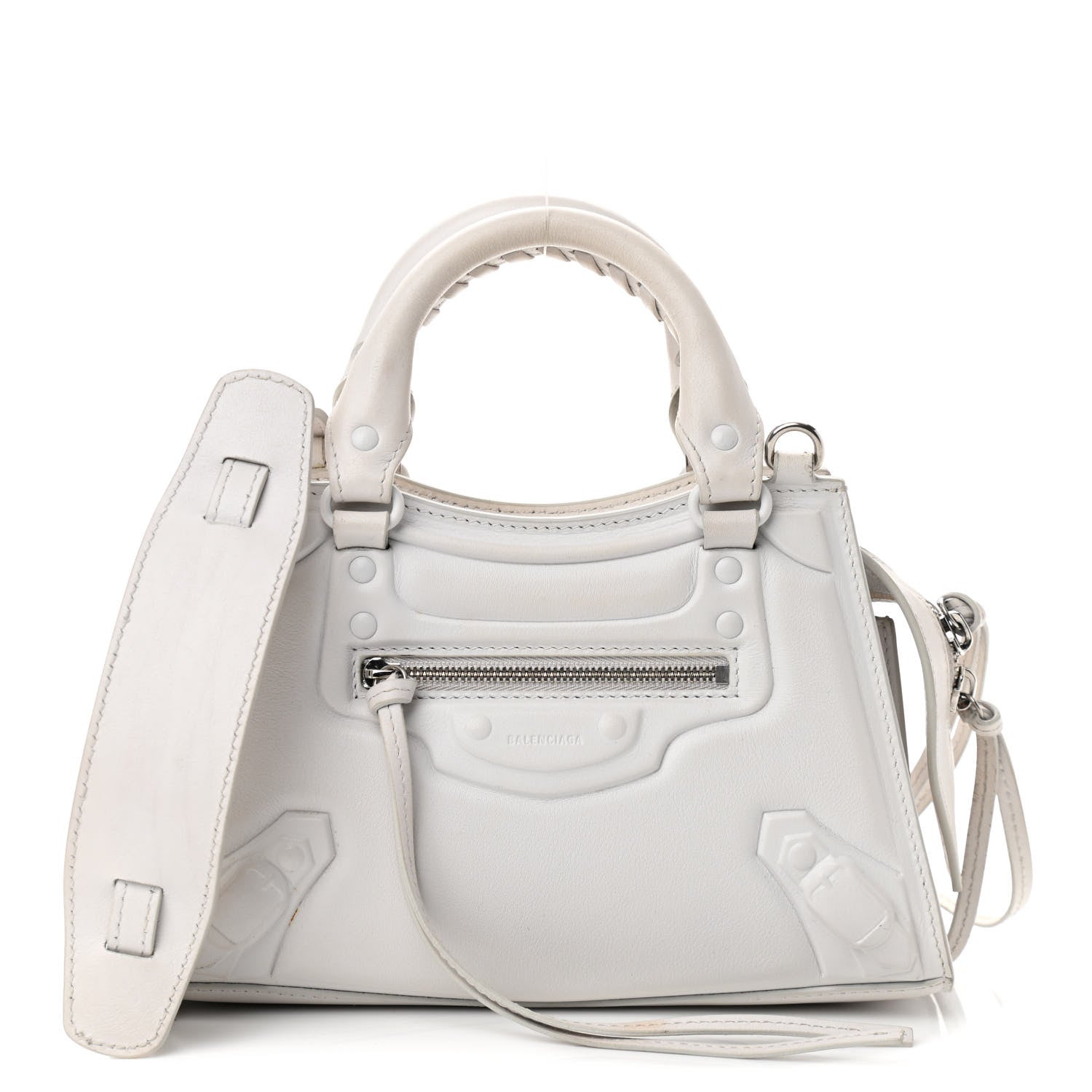 Balenciaga Cake Calfskin Tonal Hardware Mini Neo Classic City White 1 of 16