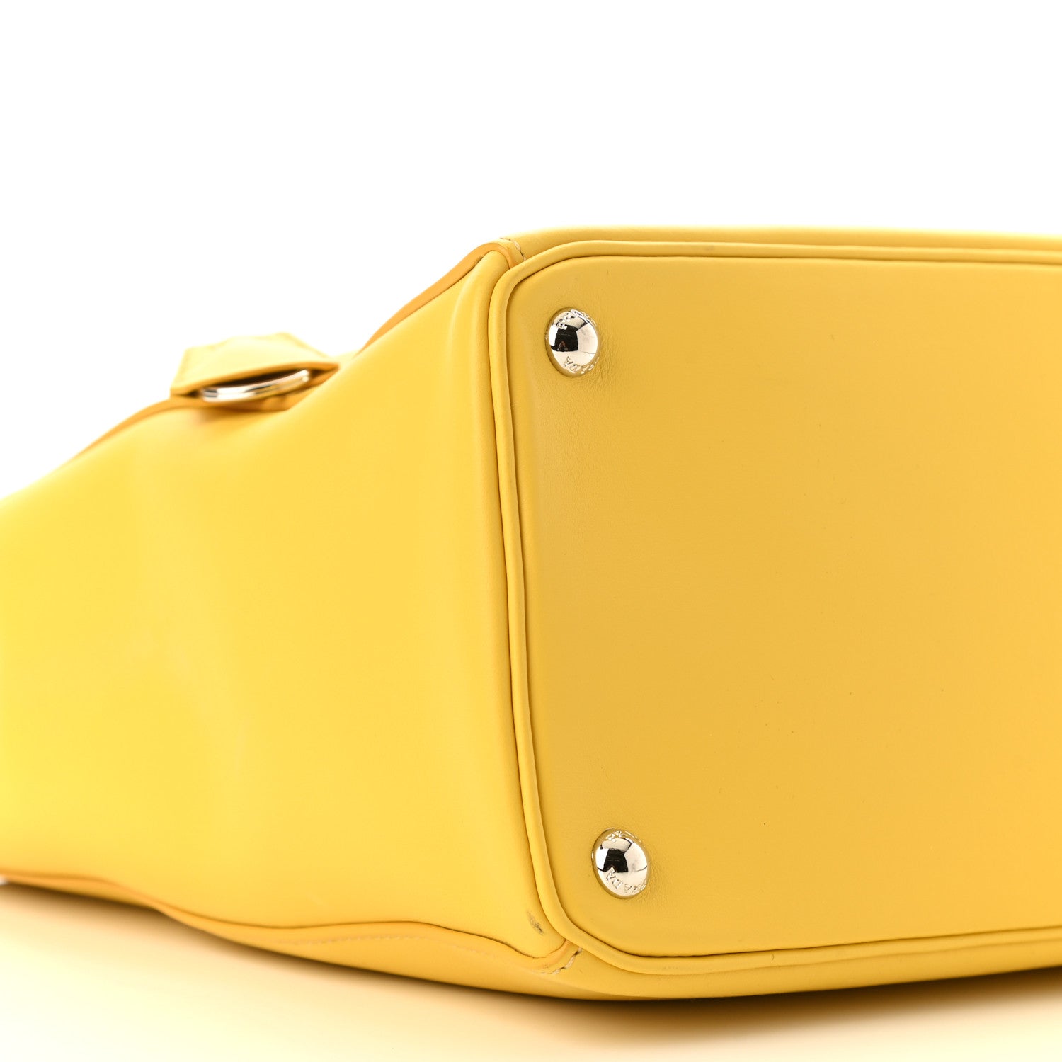 Prada City Calf Medium Galleria Double Zip Tote Yellow 8 of 9