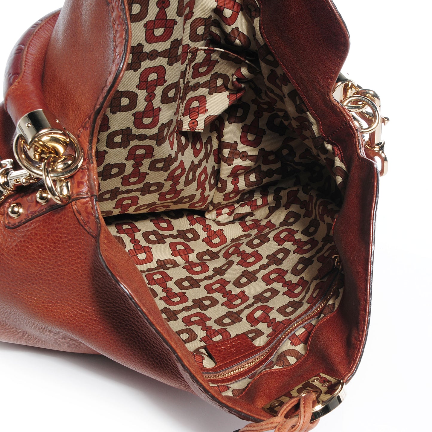 Leather Guccissima Large Indy Top Handle Bag Brown