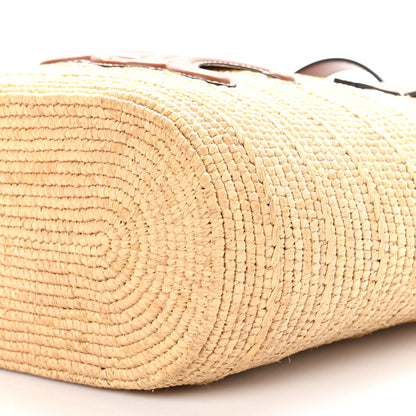 Celine Raffia Calfskin Triomphe Teen Panier Tan 10 of 10
