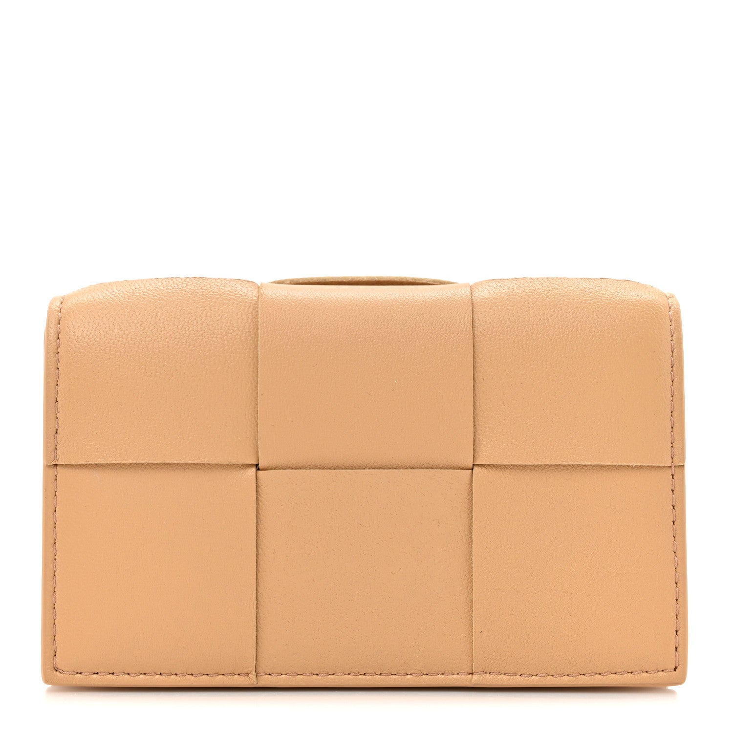 Bottega Veneta Nappa Maxi Intrecciato Card Holder Wallet Almond 1 of 7