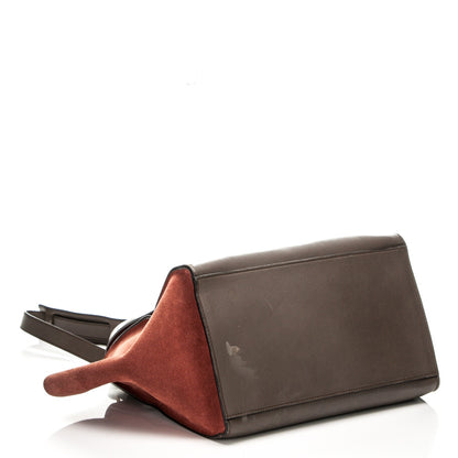 Celine Smooth Calfskin Suede Medium Tri-Color Trapeze Terracotta 4 of 7