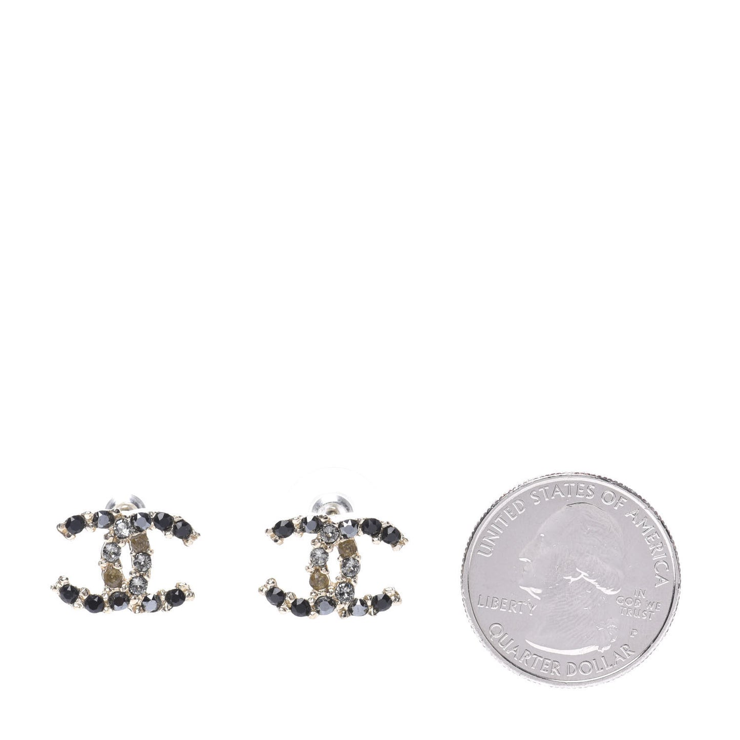 Crystal CC Earrings Gold Black Multi