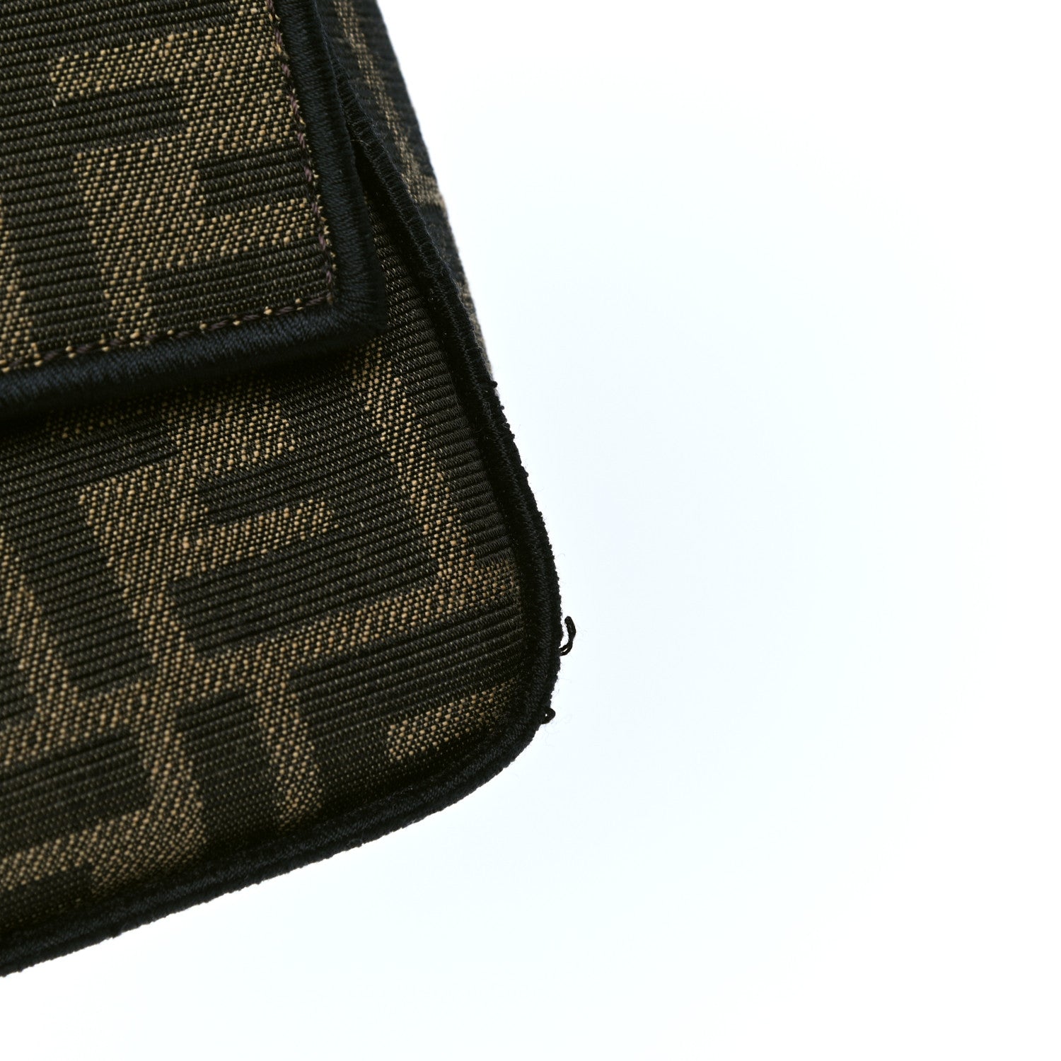Fendi Fabric Jacquard FF 1974 Medium Baguette Tobacco Moro Black 5 of 5