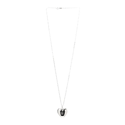 Tiffany Sterling Silver Puffed Heart Pendant Link Necklace 3 of 6