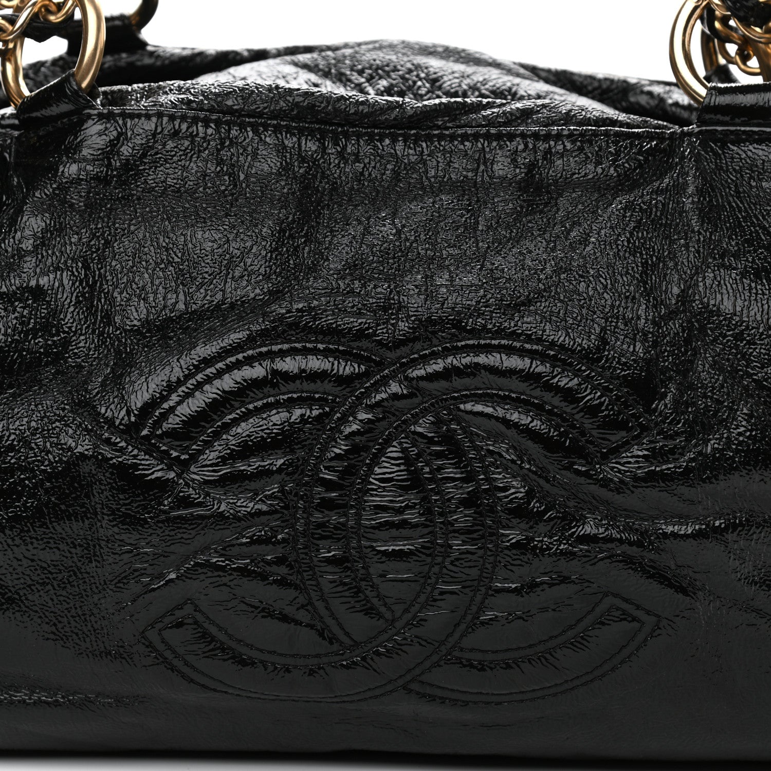 Chanel Vinyl Medium Rock and Chain Bowler Black 7 of 13
