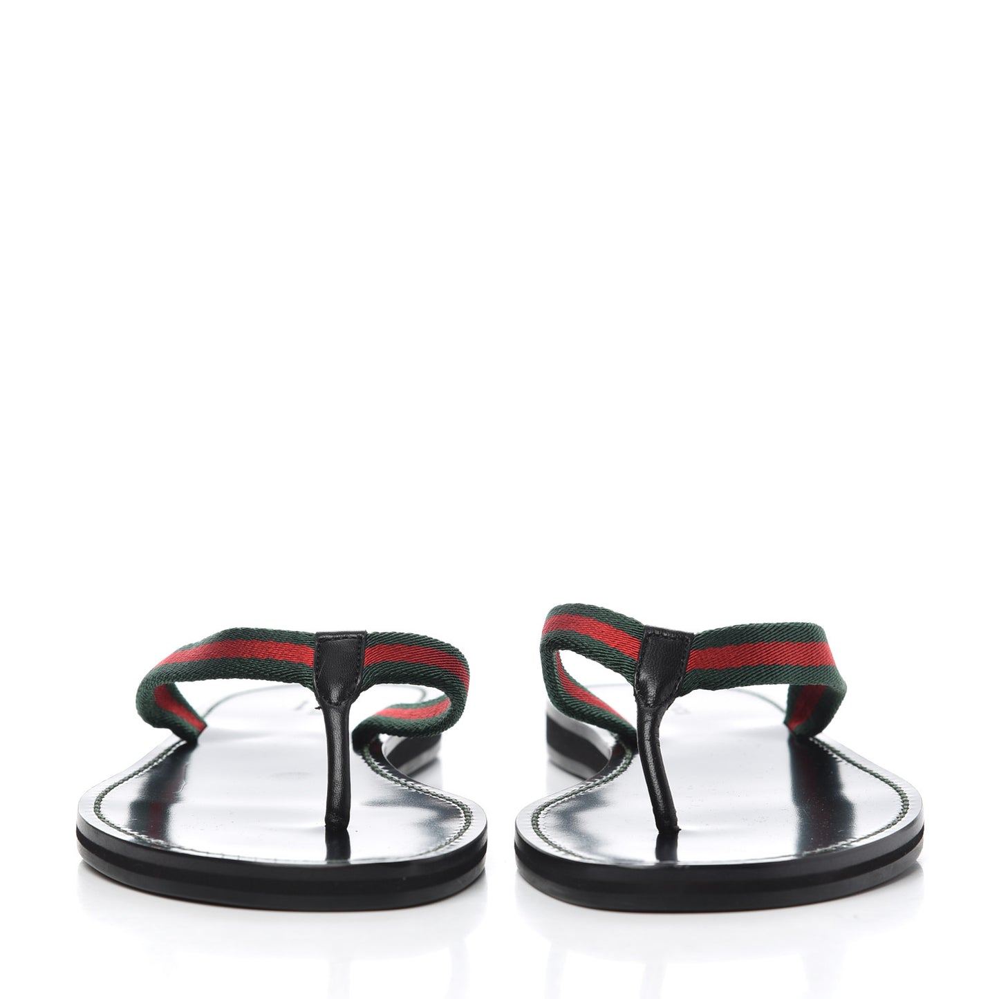Nylon Calfskin Web Womens Thong Sandals 39.5 Green Red Black