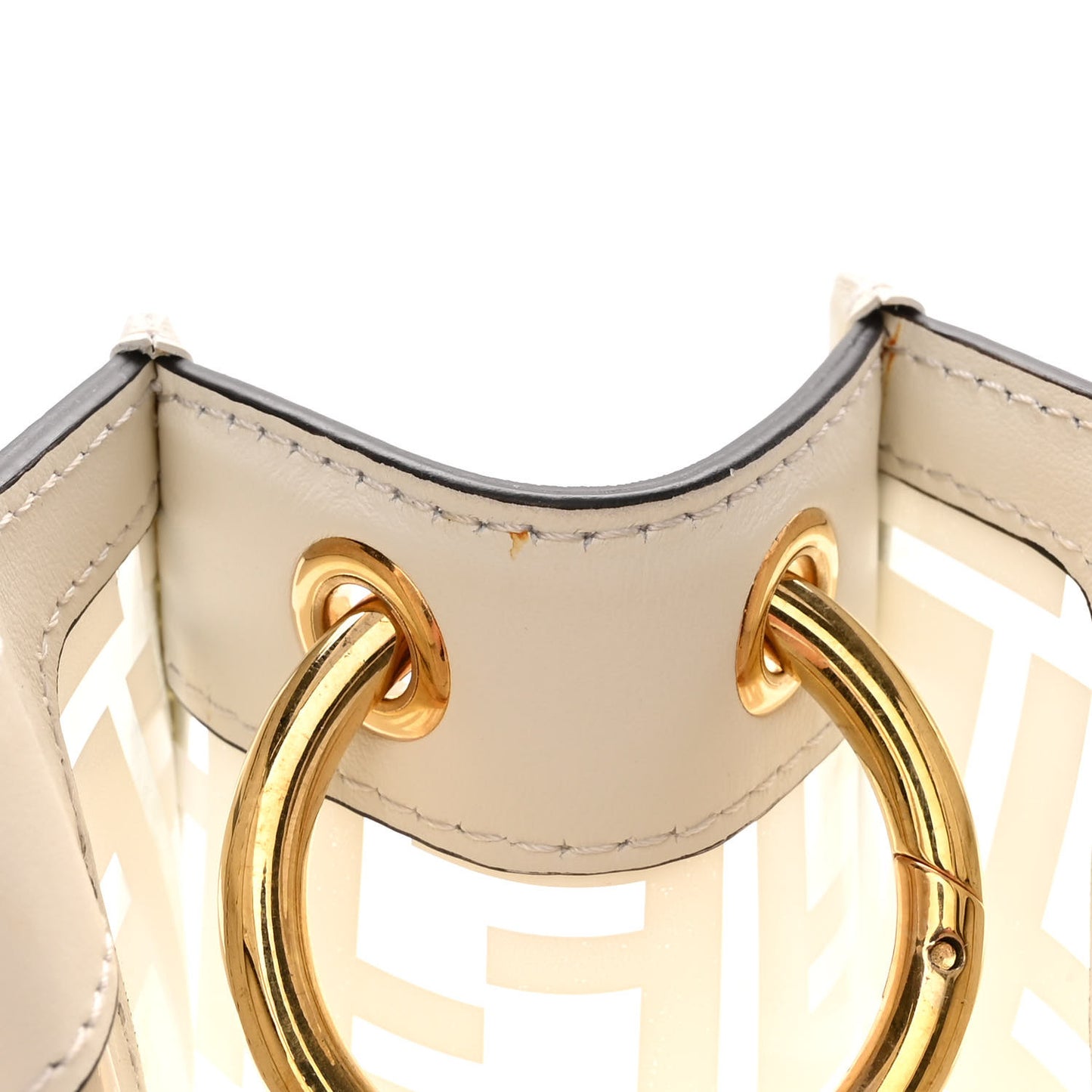 TPU FF Vitello Century Plexiglass Small Runaway Shopper Tote White