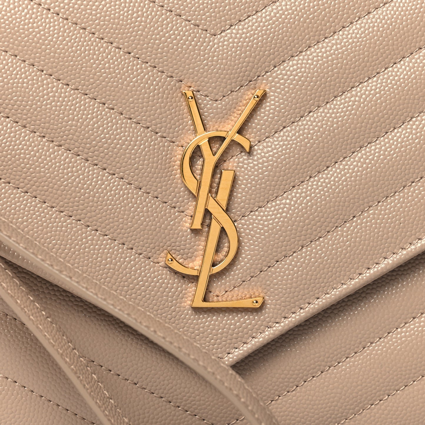 Grain De Poudre Matelasse Chevron Monogram Envelope Clutch Dark Beige