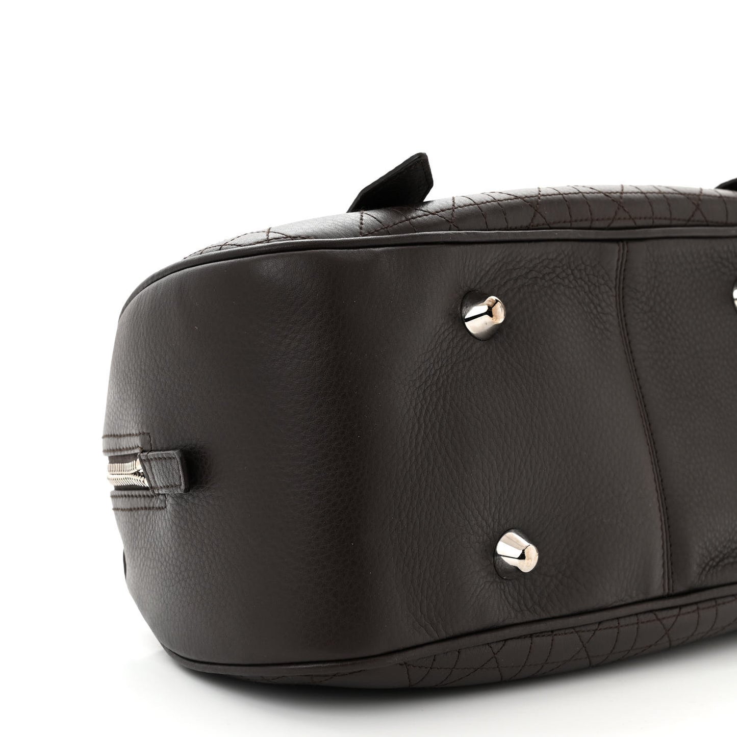 Deerskin Cannage Stitched Boston Dark Brown