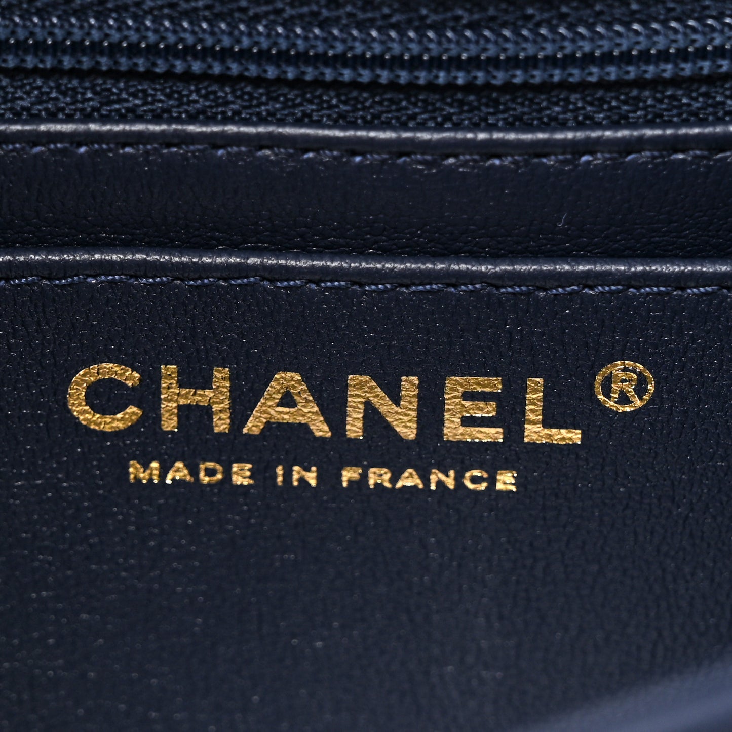 Shiny Caviar Quilted Mini Top Handle Flap Navy Blue