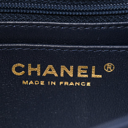 Chanel Shiny Caviar Quilted Mini Top Handle Flap Navy Blue 7 of 11