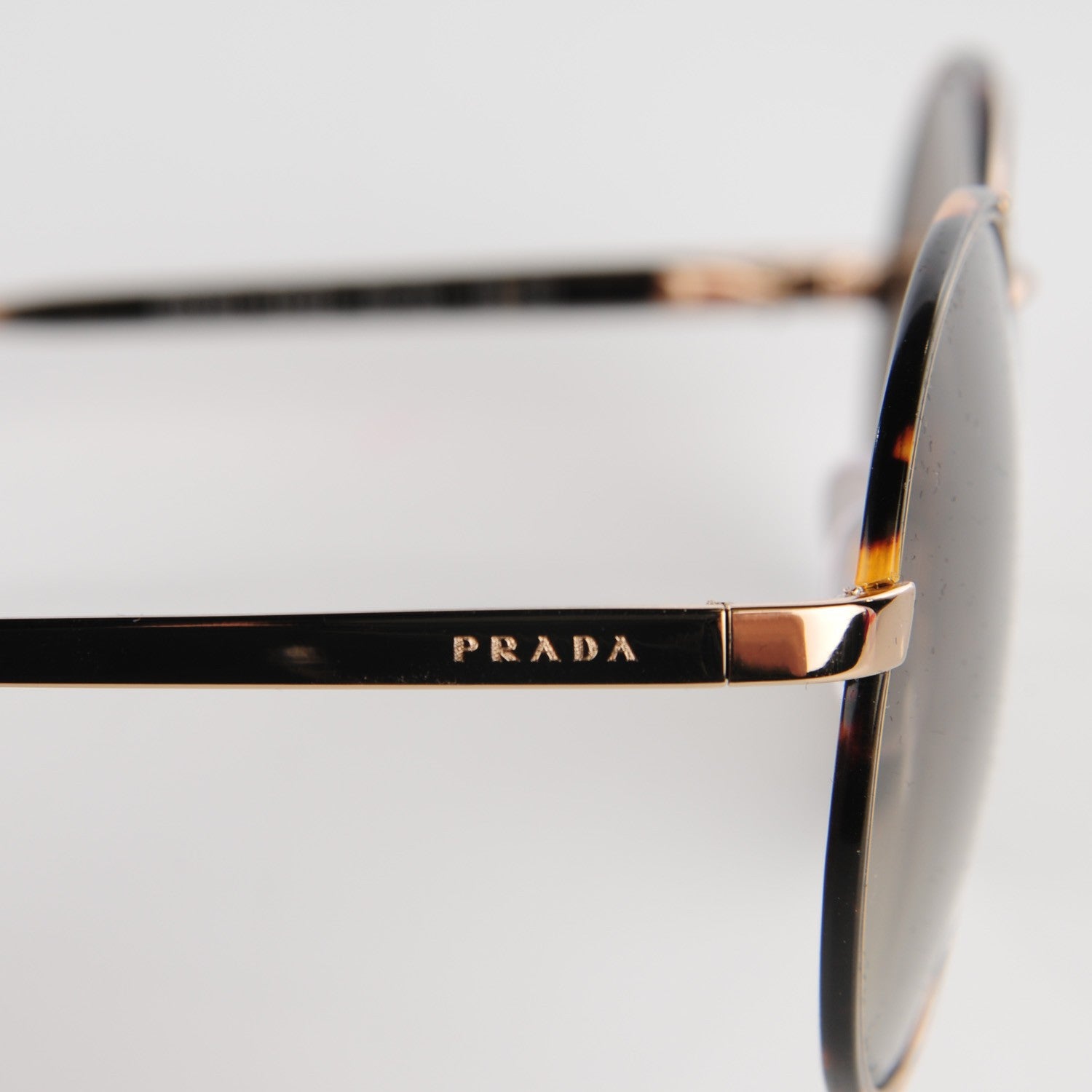 Prada Round Sunglasses SPR51S Tortoise Pale Gold 4 of 7