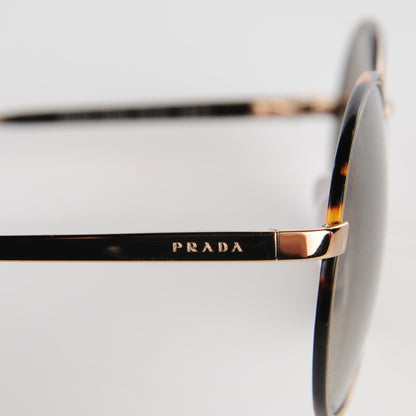 Prada Round Sunglasses SPR51S Tortoise Pale Gold 4 of 7
