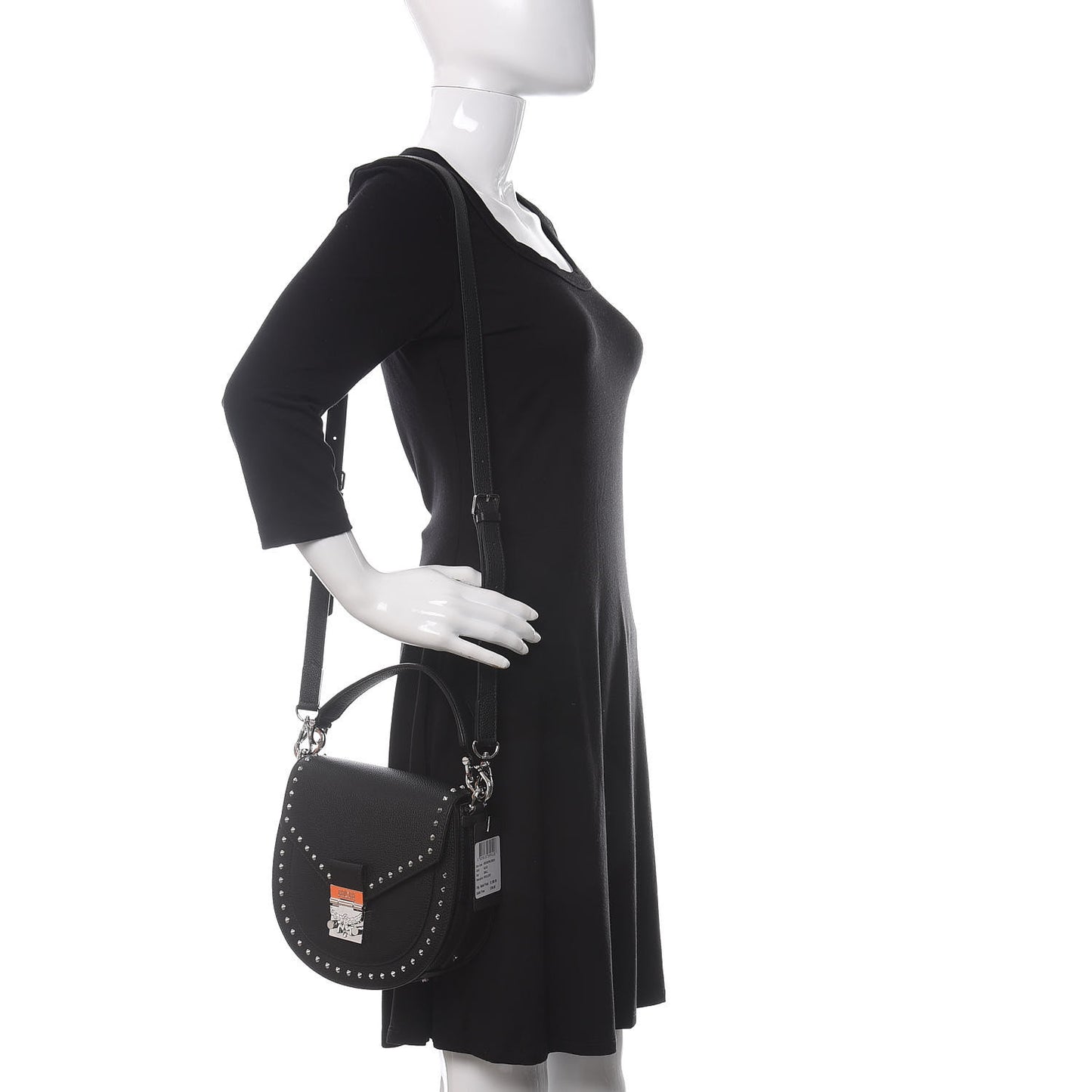 Grained Calfskin Small Patricia Studded Crossbody Bag Black
