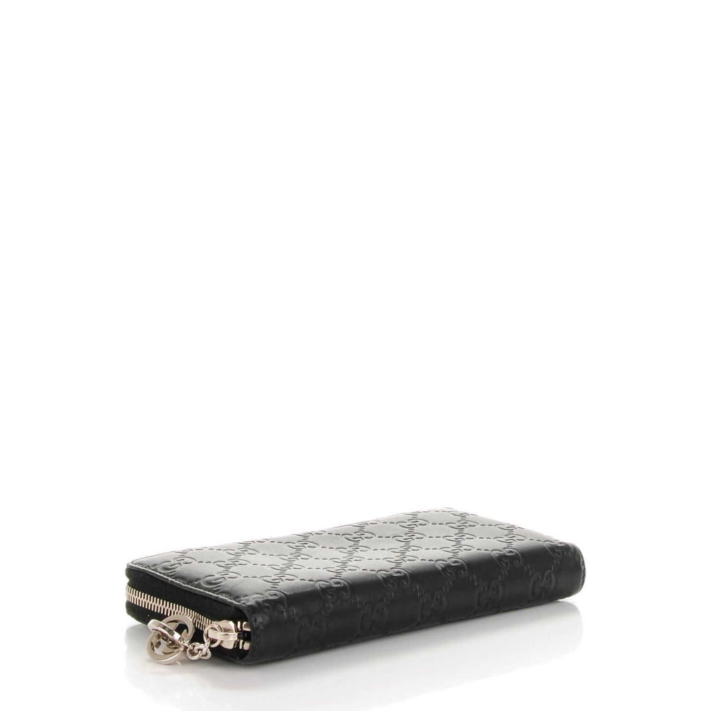 Guccissima Large Twins Zip Around Wallet Black