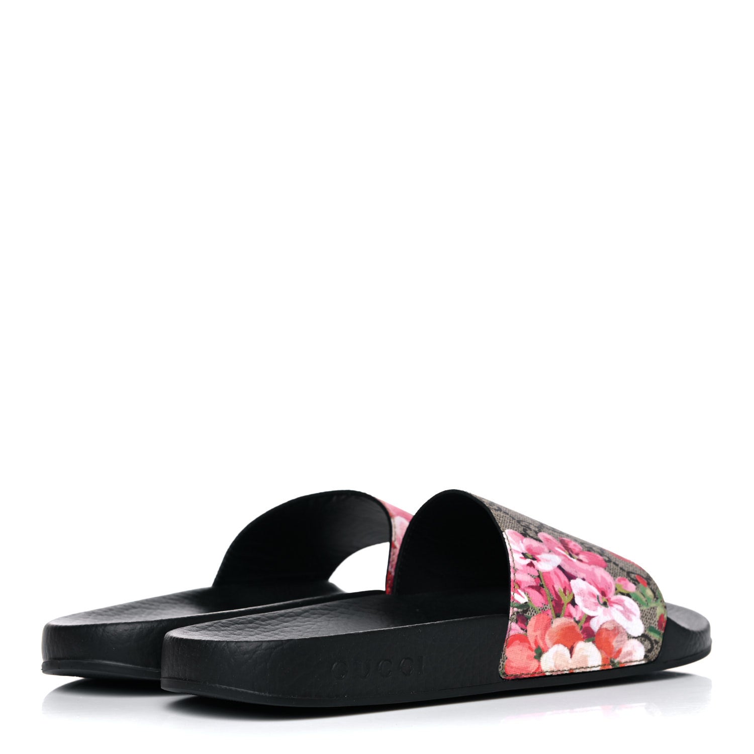Gucci GG Supreme Monogram Blooms Slide Sandals 39 Beige Multicolor 4 of 9