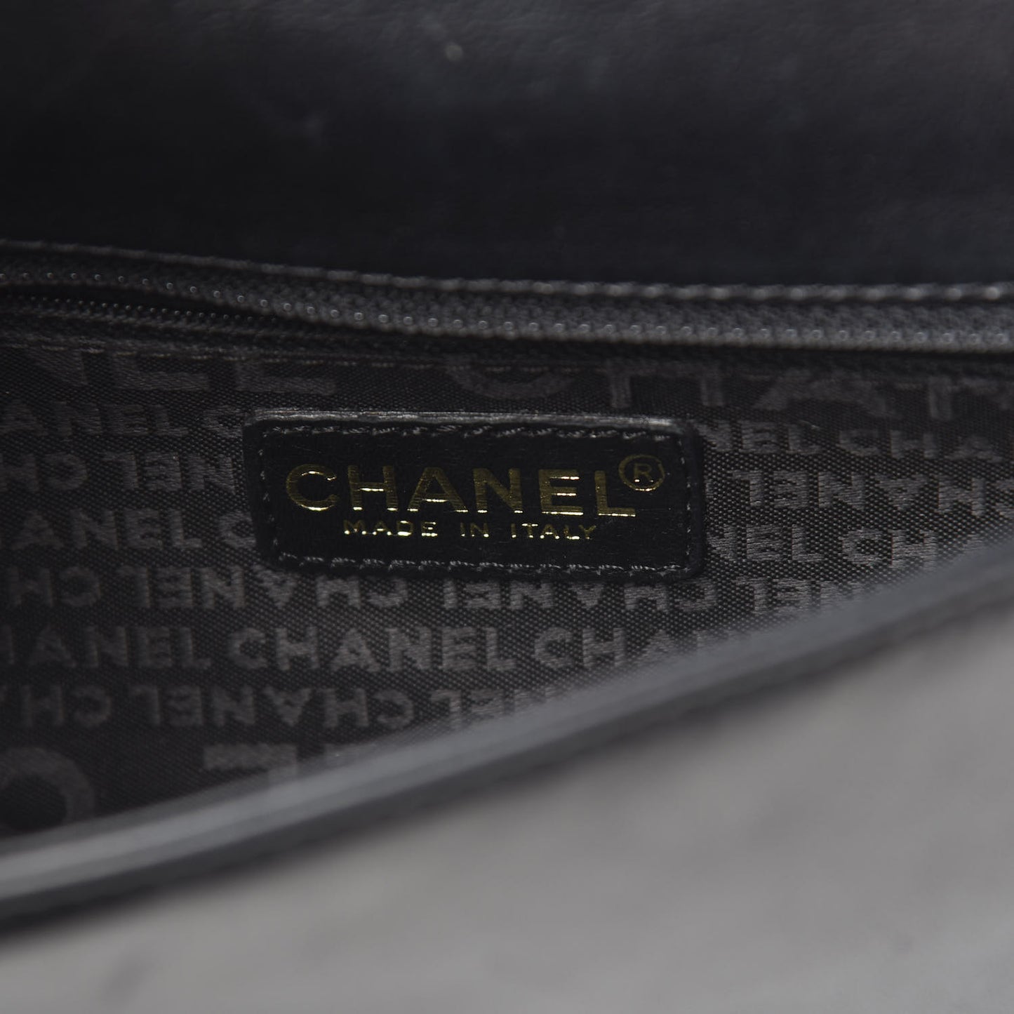 Lambskin Quilted CC Chocolate Bar Flap Black