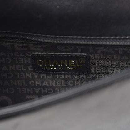 Chanel Lambskin Quilted CC Chocolate Bar Flap Black 5 of 9