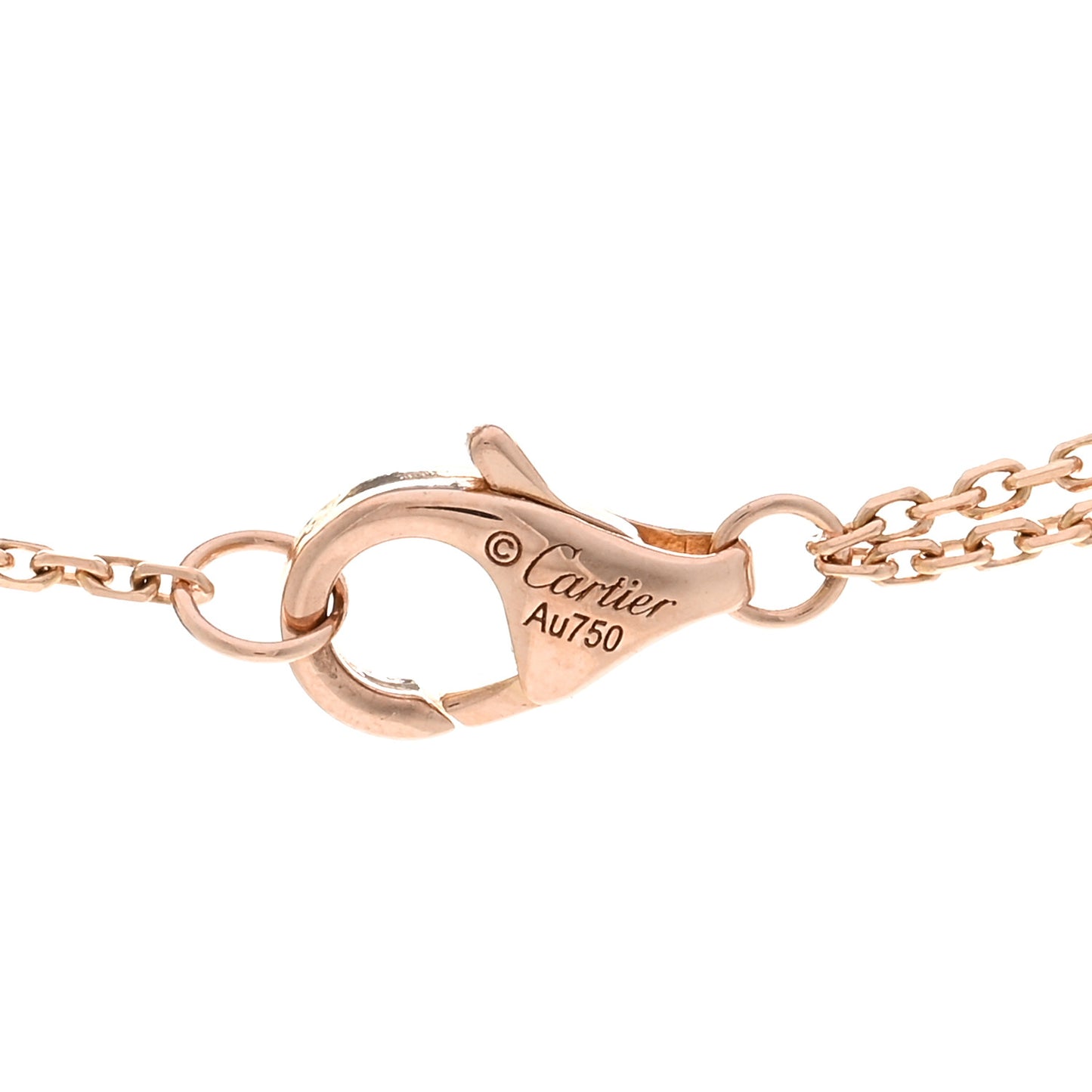 18K Pink Yellow White Gold Trinity Double Chain Pendant Necklace