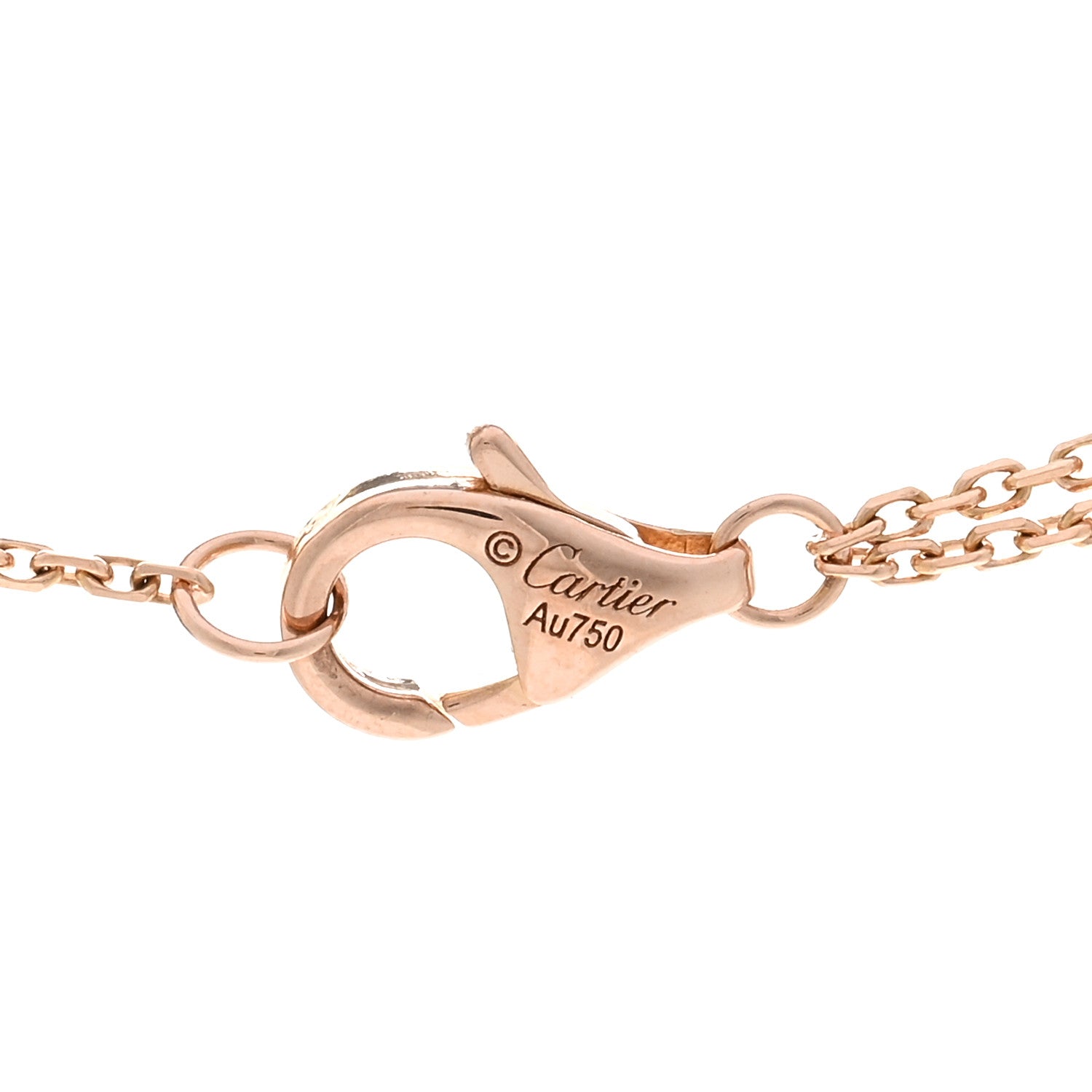 Cartier 18K Pink Yellow White Gold Trinity Double Chain Pendant Necklace 4 of 4