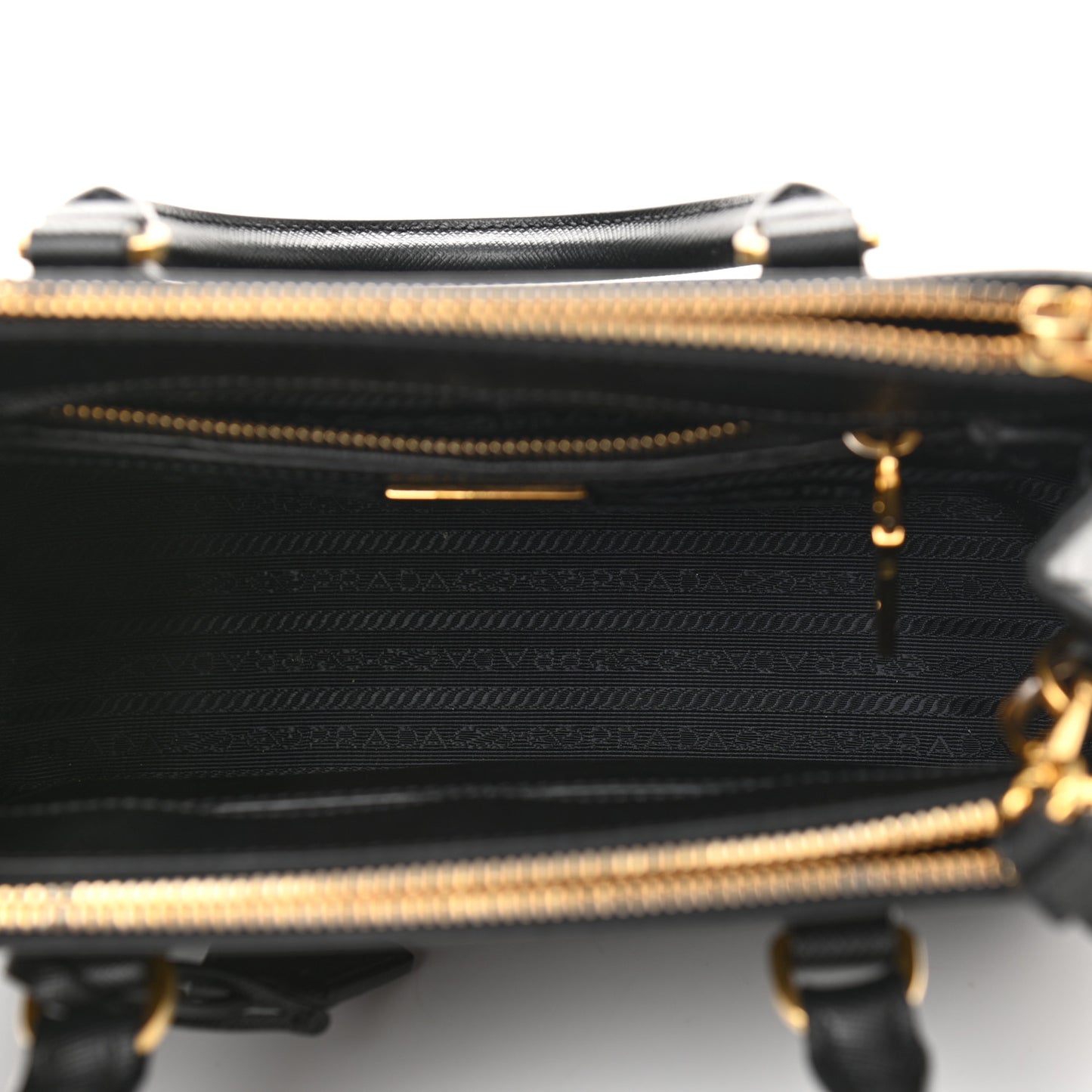 Saffiano Small Galleria Double Zip Tote Black