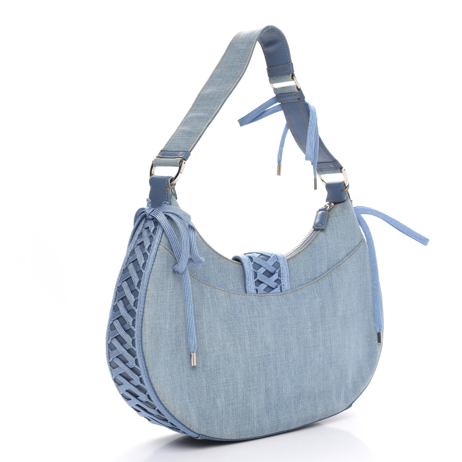 Christian Dior Denim Admit It Hobo Blue 3 of 12