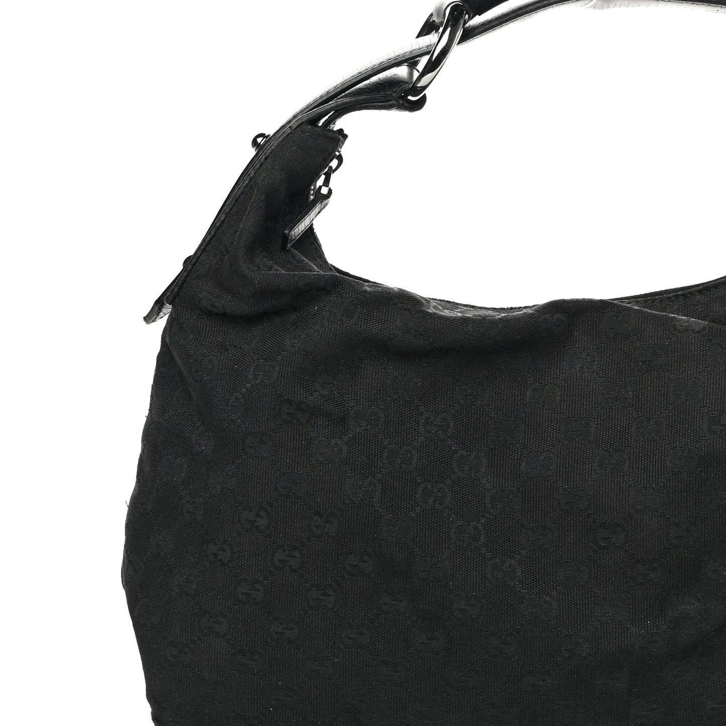 Monogram Medium Horsebit Chain Hobo Black