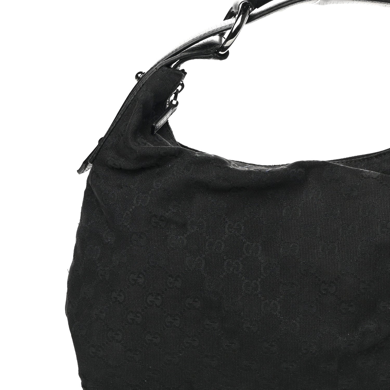 Gucci Monogram Medium Horsebit Chain Hobo Black 8 of 15