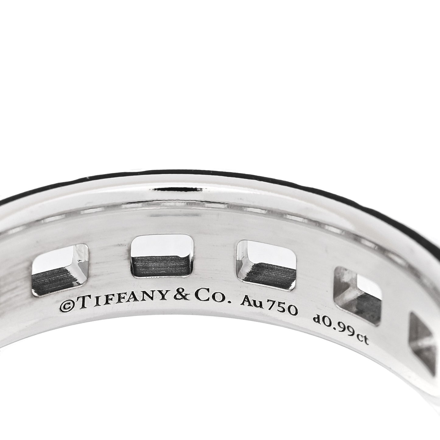 18K White Gold Diamond T True Wide Ring 56 7.75