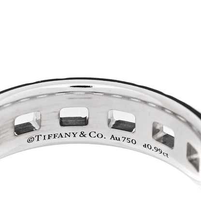 Tiffany 18K White Gold Diamond T True Wide Ring 56 7.75 4 of 5