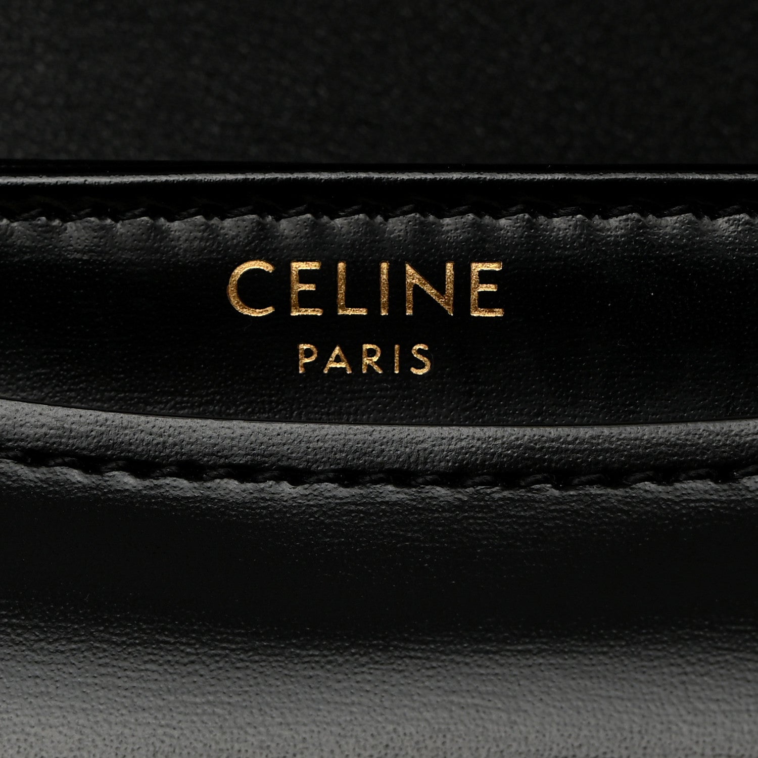 Celine Shiny Calfskin Besace Clea Chain Triomphe Black 6 of 11