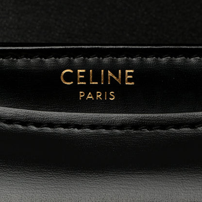 Celine Shiny Calfskin Besace Clea Chain Triomphe Black 6 of 11