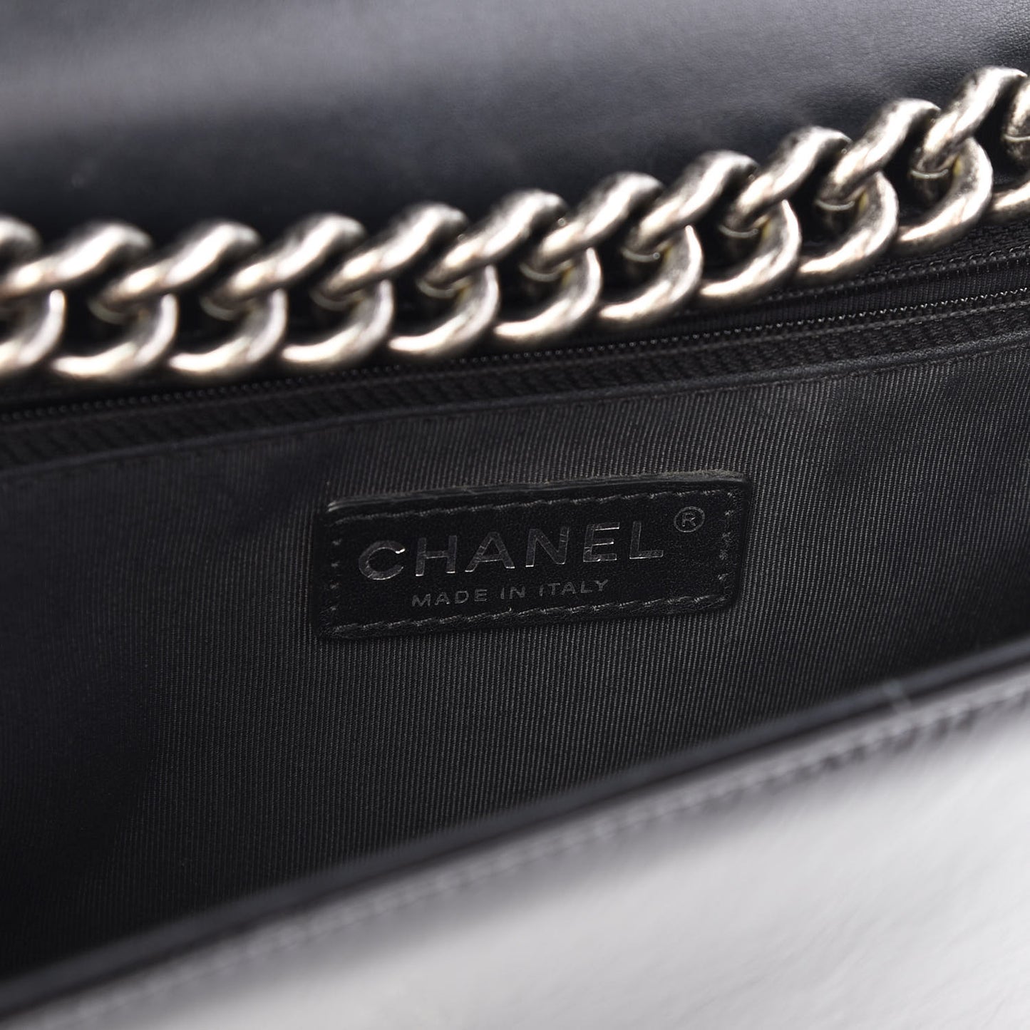 Distressed Patent Quilted New Medium Boy Flap Black