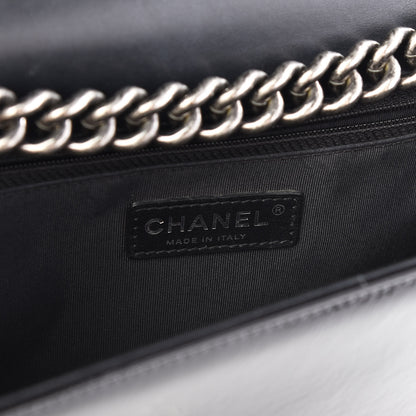 Chanel Distressed Patent Quilted New Medium Boy Flap Black 7 of 9