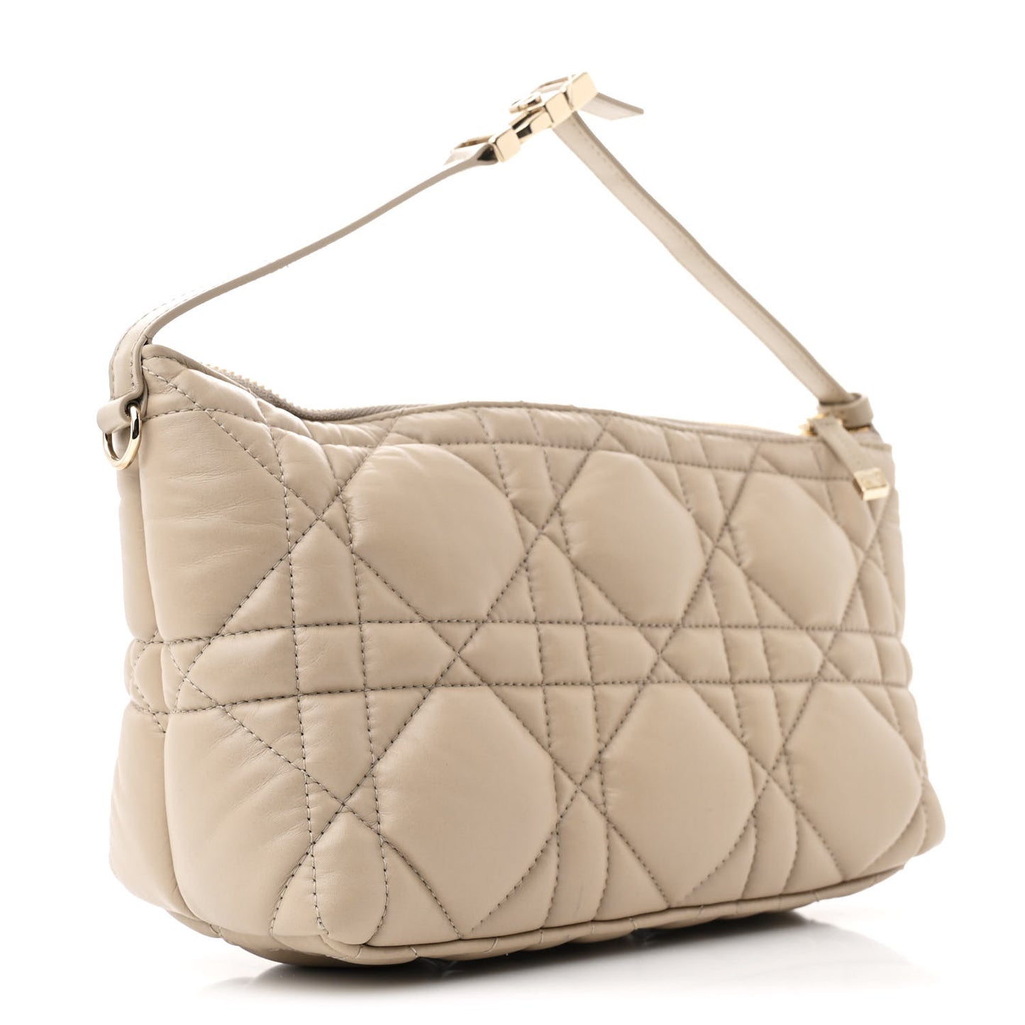 Calfskin Macrocannage Medium Diortravel Nomad Pouch Sand